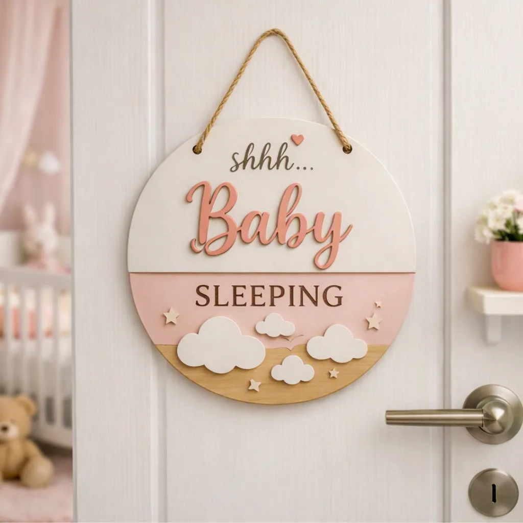 Baby Room Door Sign: Baby Sleeping