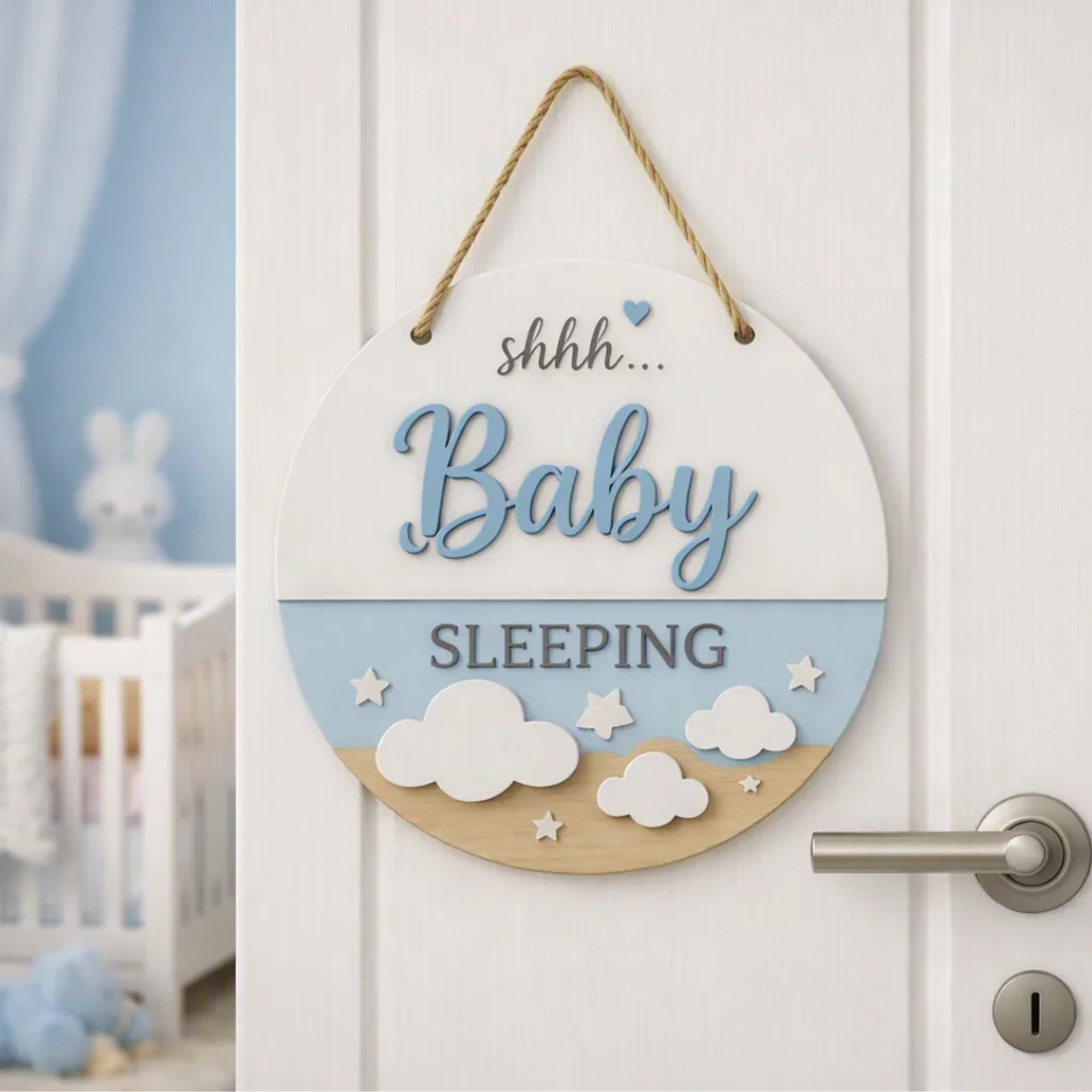 Baby Room Door Sign: Baby Sleeping, photo 2