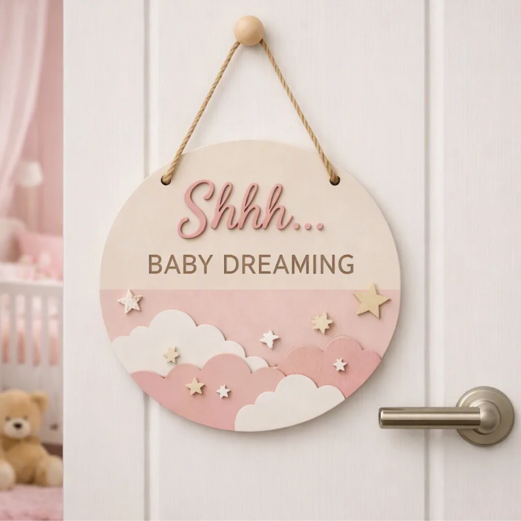 Baby Room Door Sign: Baby Dreaming