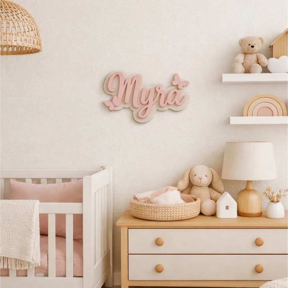 Layered 3D Baby Name Sign