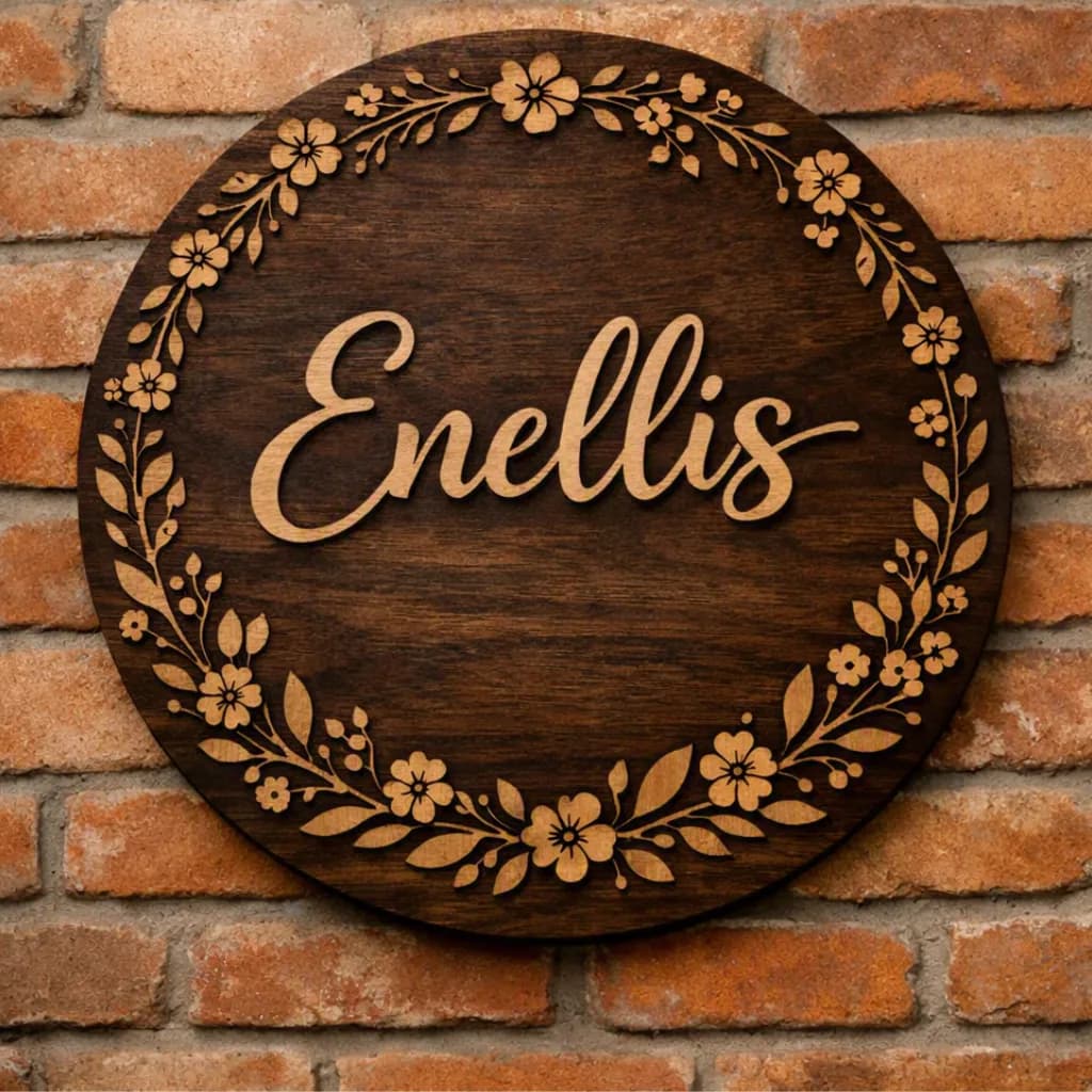 Surname Board — Floral Wreath
